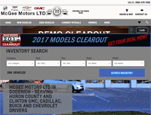 Tablet Screenshot of mcgeemotors.ca